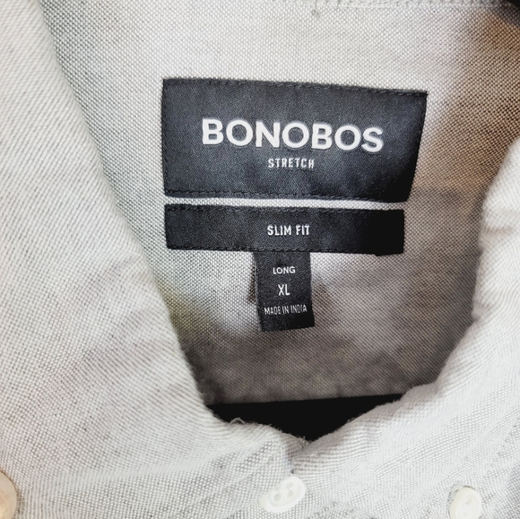 BONOBOS SLIM FIT LIGHT GRAY 100% COTTON BUTTON DOWN, SZ XL LONG - Picture 7 of 10
